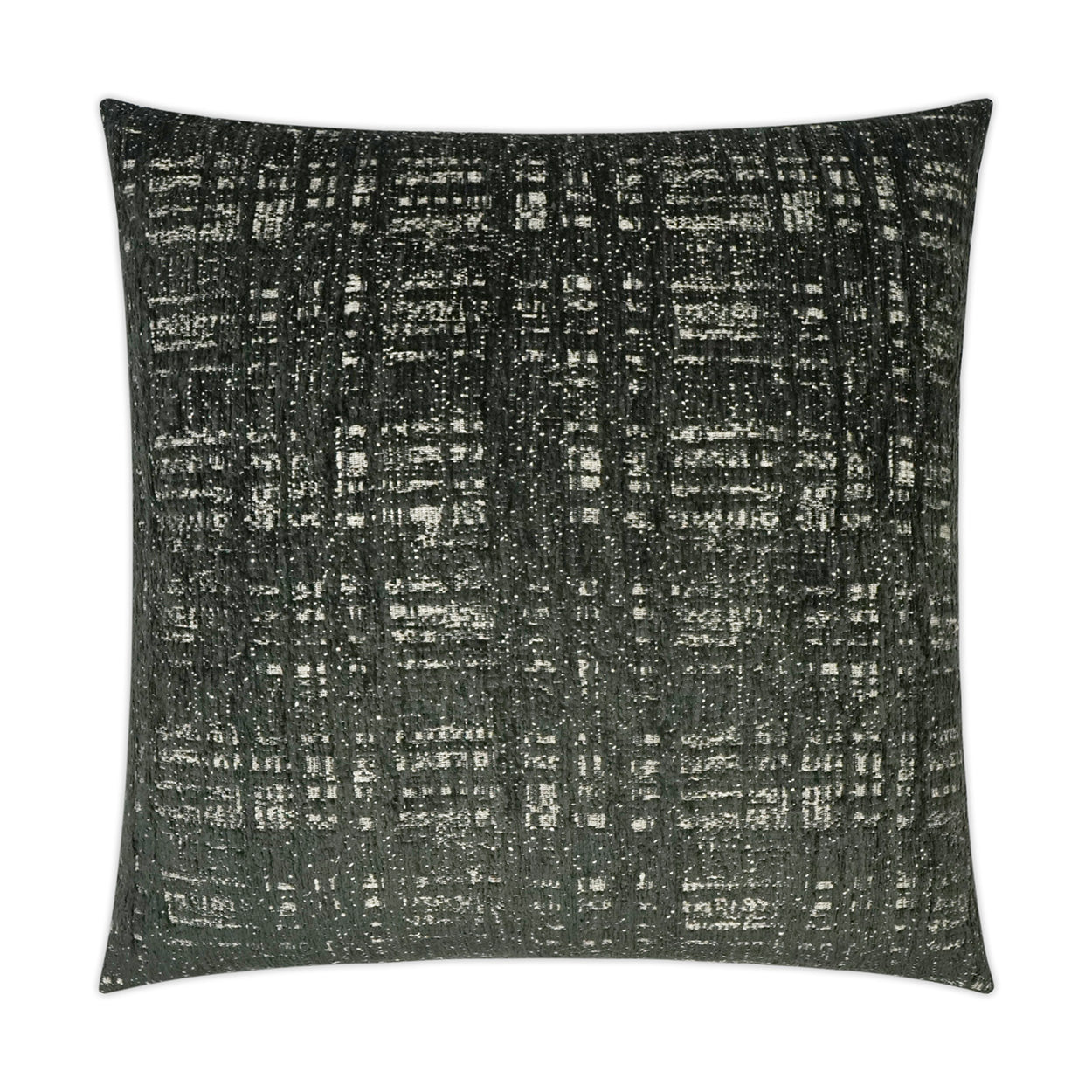 Charcoal 24x24 square throw pillow with abstract textured pattern for modern sofa decor.