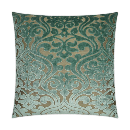 D.V. KAP HOME   24" x 24" Damascus Pillow - Sky Traditional    - 3545-S-2424