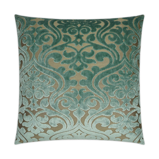 D.V. KAP HOME   24" x 24" Damascus Pillow - Sky Traditional    - 3545-S-2424