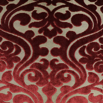 D.V. KAP HOME   24" x 24" Damascus Pillow - Wine Traditional    - 3545-W-2424