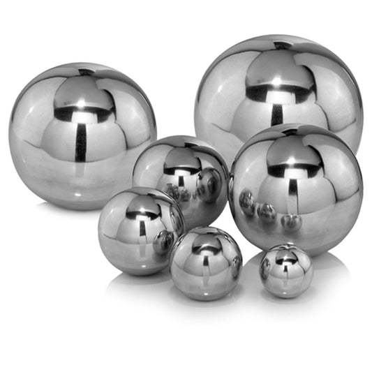 3" White Aluminum Decorative Orb Tabletop Sculpture