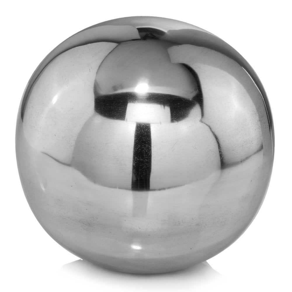 3" White Aluminum Decorative Orb Tabletop Sculpture