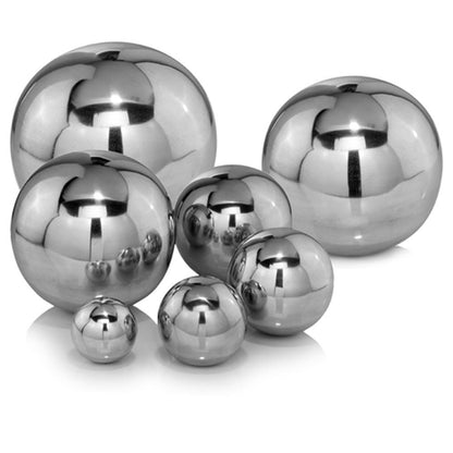 3" White Aluminum Decorative Orb Tabletop Sculpture