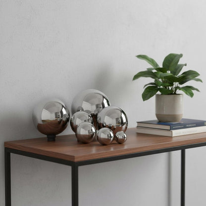3" White Aluminum Decorative Orb Tabletop Sculpture