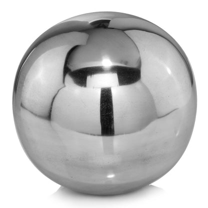 3" White Aluminum Decorative Orb Tabletop Sculpture