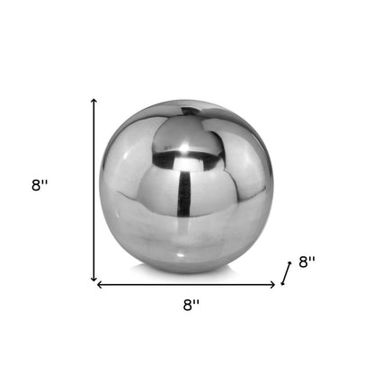 3" White Aluminum Decorative Orb Tabletop Sculpture