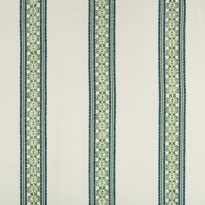 KRAVET BASICS PRINT STRIPES IVORY,GREEN,DARK BLUE   - 35459.530.0