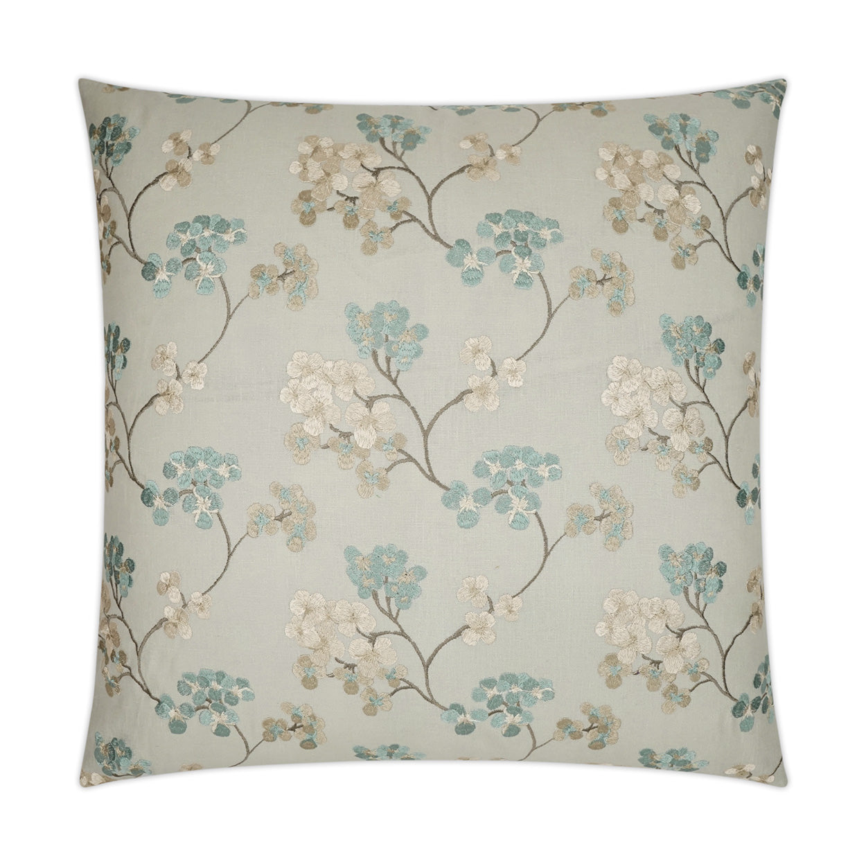 D.V. KAP HOME   24" x 24" Demi Pillow - Caribe Floral, Embroidery, Traditional    - 3546-C-2424