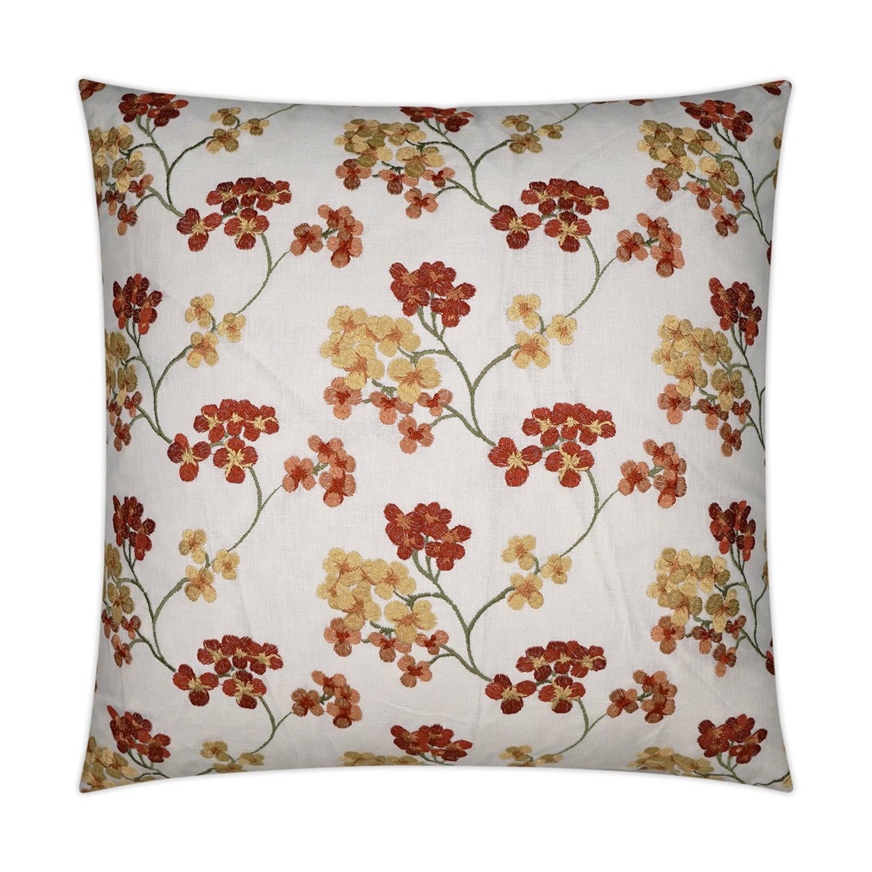 D.V. KAP HOME   24" x 24" Demi Pillow - Sunset Floral, Embroidery, Traditional    - 3546-S-2424
