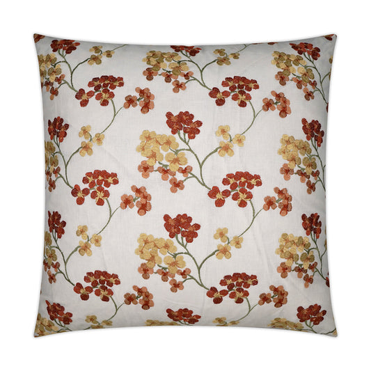 D.V. KAP HOME   24" x 24" Demi Pillow - Sunset Floral, Embroidery, Traditional    - 3546-S-2424