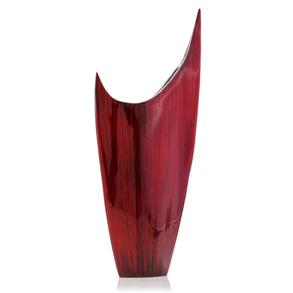 18" Red Aluminum Pointy Table Vase