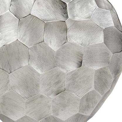 12" Silver Aluminum Cylinder Table Vase