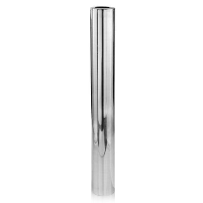 56" tall silver aluminum cylinder table vase