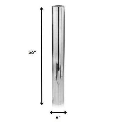 56" Silver Aluminum Cylinder Table Vase
