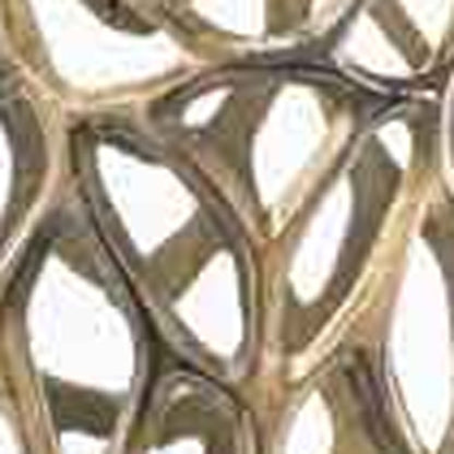 32" Aluminum Gold Twigs Cylinder Floor Vase