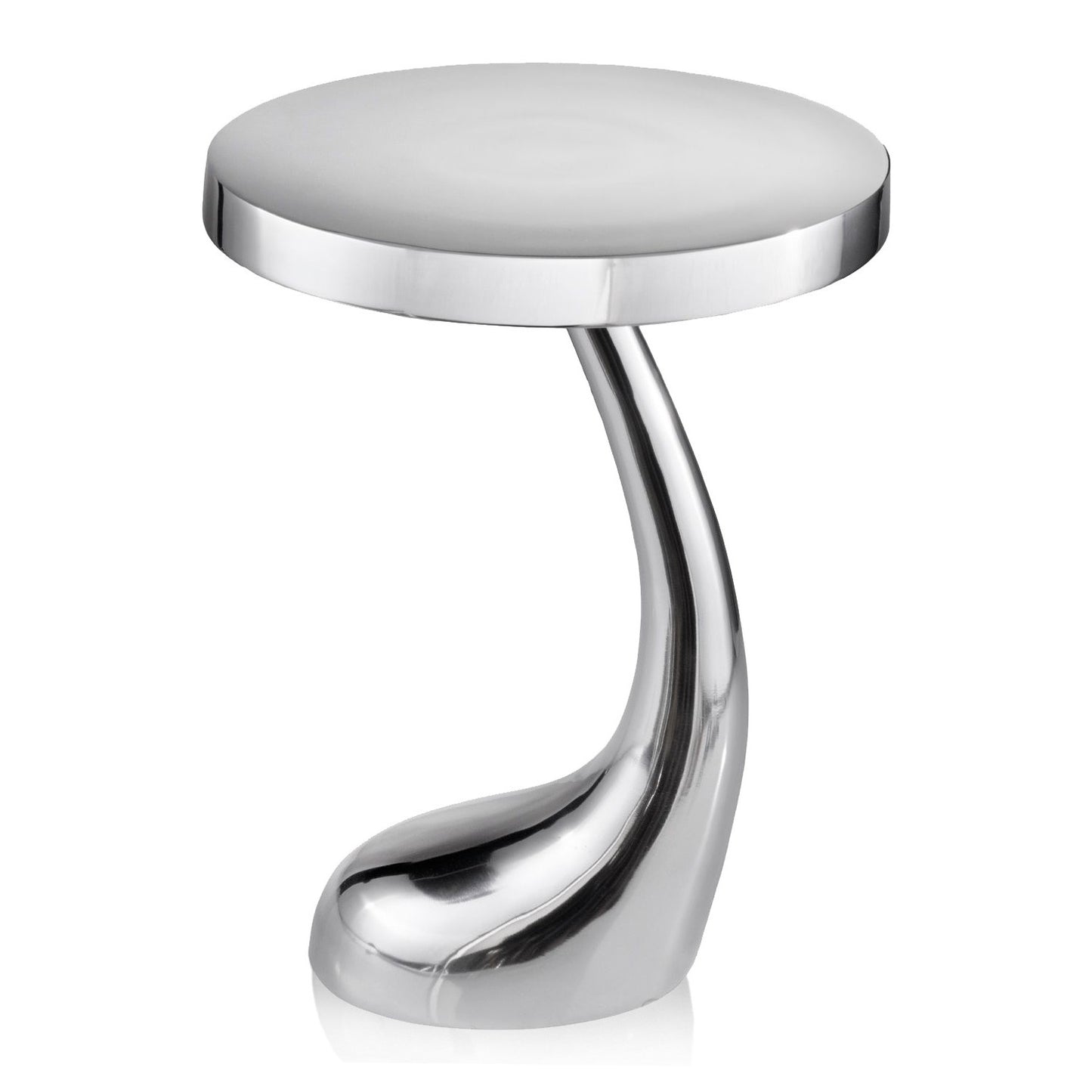 21" Silver Aluminum Round End Table