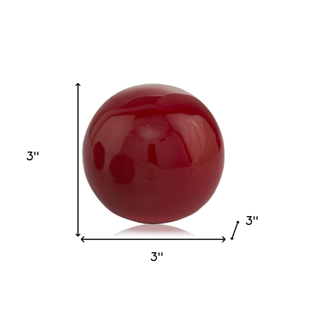 3" White Aluminum Decorative Orb Tabletop Sculpture