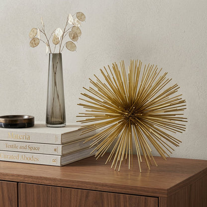 8" Gold Metal Sea Urchin Spiky Sphere