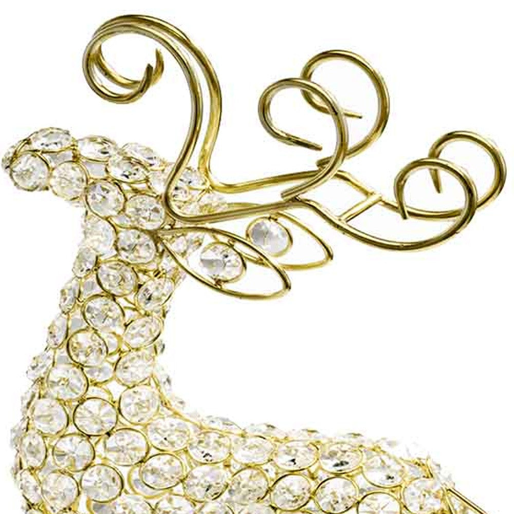19" Gold Metal Reindeer Figurine