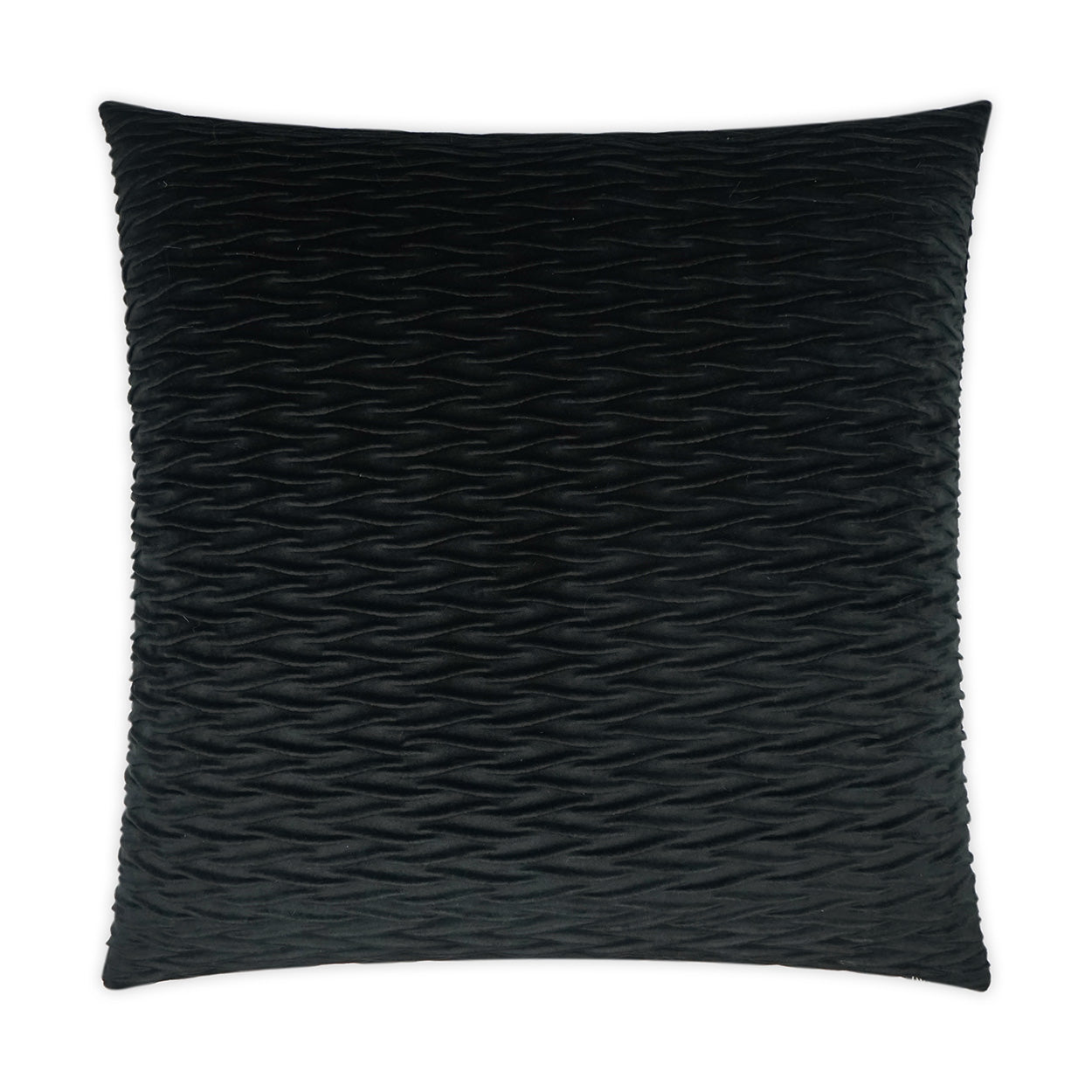 D.V. KAP HOME   24" x 24" Sophia Pillow - Black Solid, Textured, Transitional    - 3549-B-2424