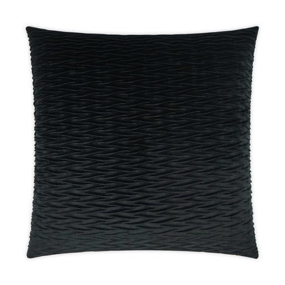 D.V. KAP HOME   24" x 24" Sophia Pillow - Black Solid, Textured, Transitional    - 3549-B-2424