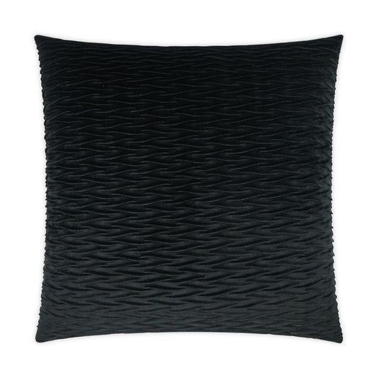D.V. KAP HOME   24" x 24" Sophia Pillow - Black Solid, Textured, Transitional    - 3549-B-2424