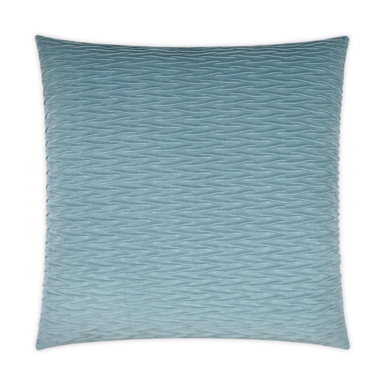 Solid chambray square throw pillow with textured surface, 24" x 24