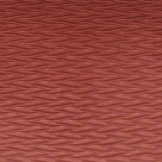 Terracotta red fabric with subtle wavy embossed texture.