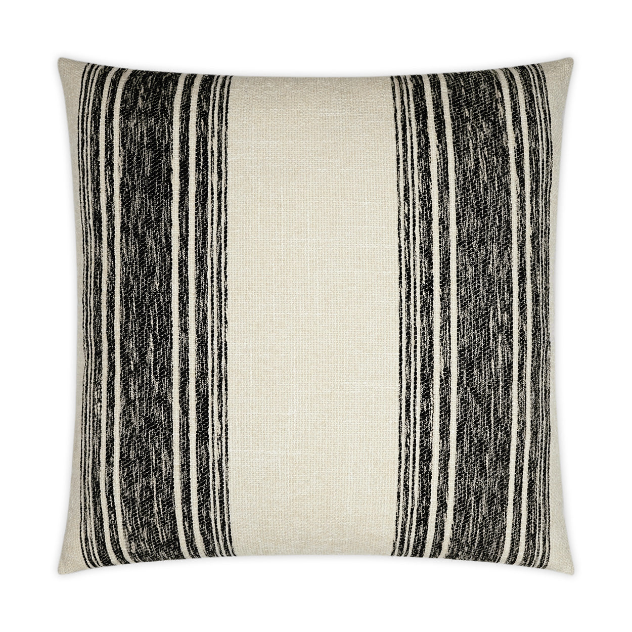 D.V. KAP HOME   24" x 24" Balboa Pillow - Black Stripes, Transitional, Farmhouse    - 3550-B-2424