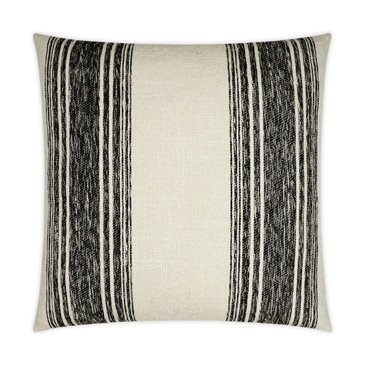 D.V. KAP HOME   24" x 24" Balboa Pillow - Black Stripes, Transitional, Farmhouse    - 3550-B-2424