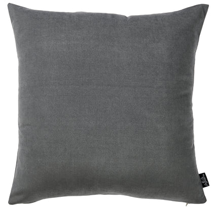 Set of Two 18" Gray Fabric Throw Pillow Covers