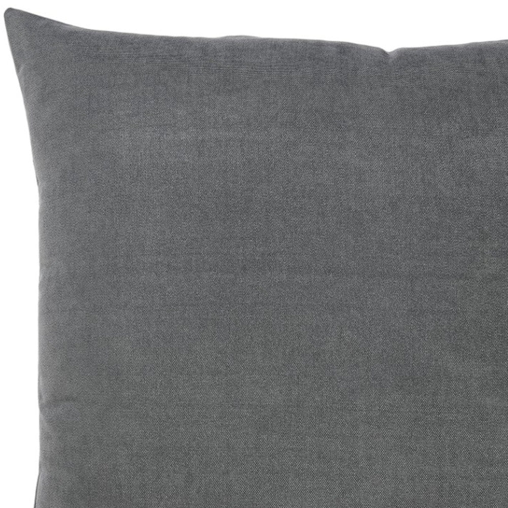 Set of Two 18" Gray Fabric Throw Pillow Covers