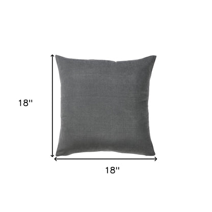 Set of Two 18" Gray Fabric Throw Pillow Covers