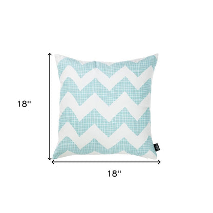 18" Aqua Fabric Throw Pillow Cover