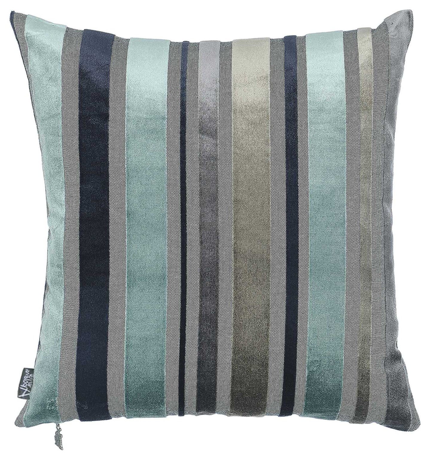 Set Of 2 Blue Variegated Stripe Decorative Pillow Covers