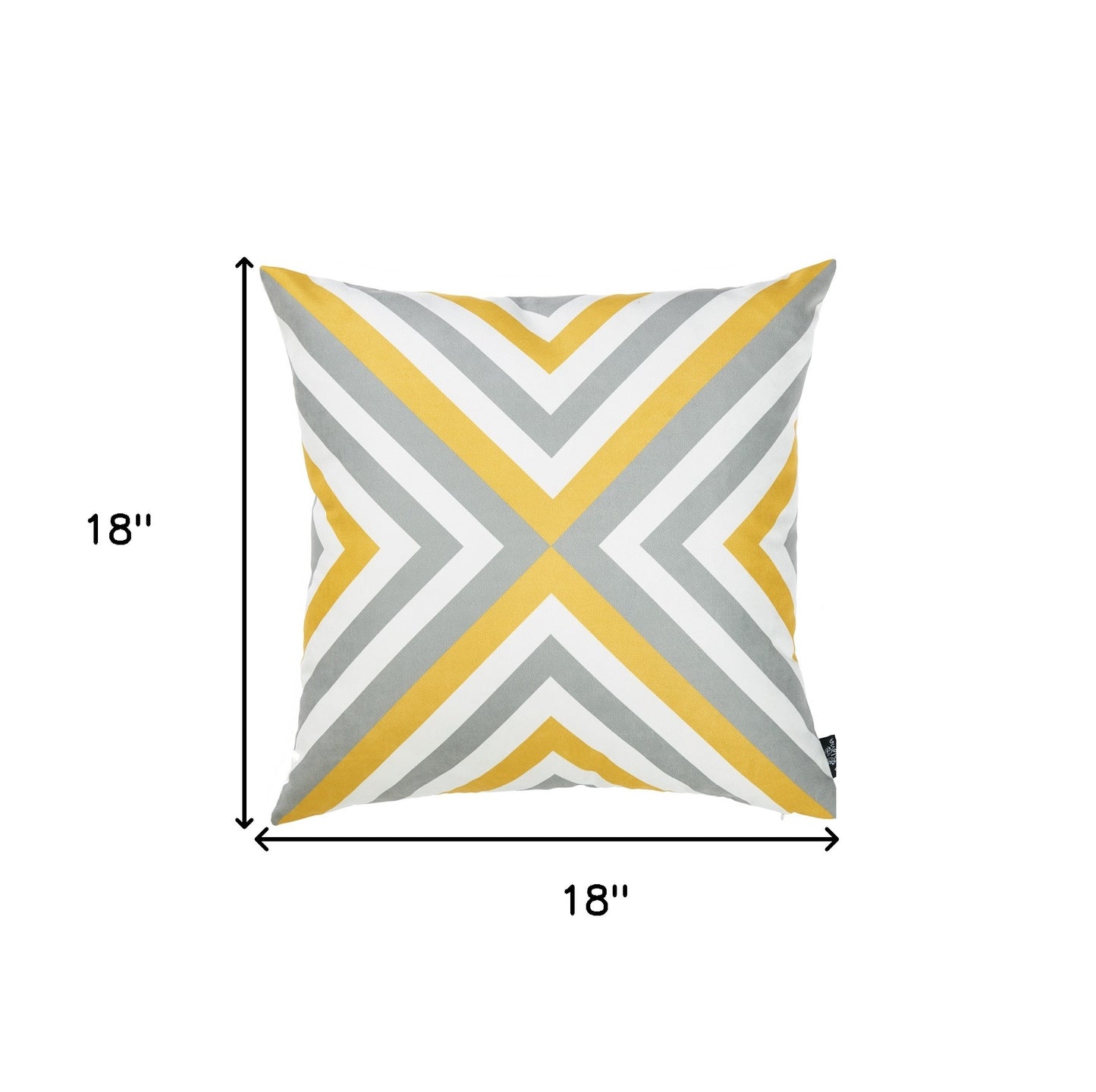 Yellow And Gray Geometric Decorative Throw Pillow Cover