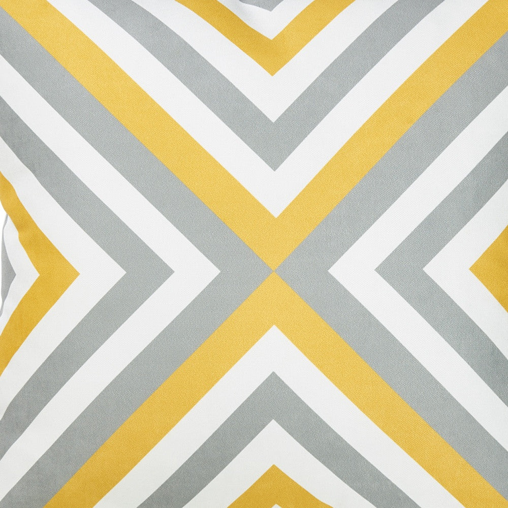 Yellow And Gray Geometric Decorative Throw Pillow Cover