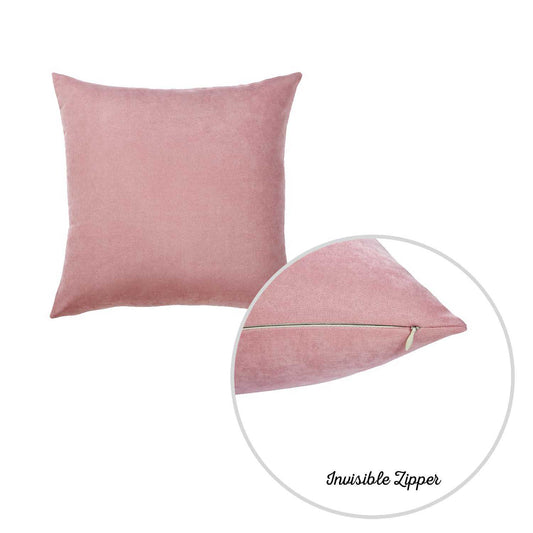 Set Of 2 Light Pink Brushed Twill Decorative Throw Pillow Covers