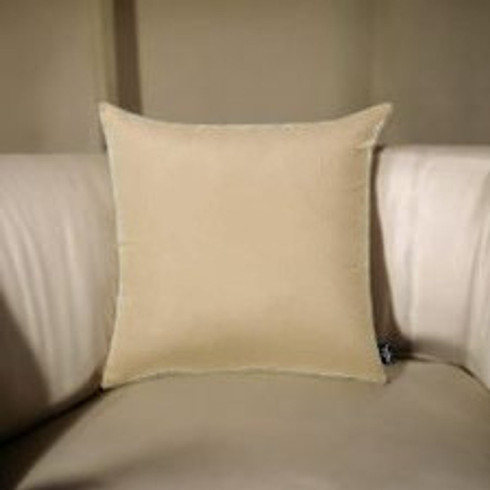 Set Of 2 Light Beige Brushed Twill Decorative Throw Pillow Covers