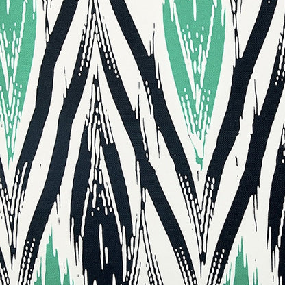 18" Black and Green Ikat Throw Pillow Cover