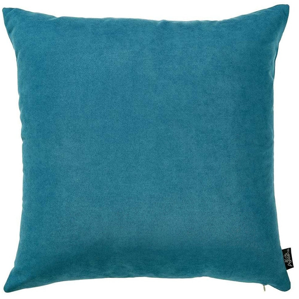 Set Of 2 Teal Blue Brushed Twill Decorative Throw Pillow Covers