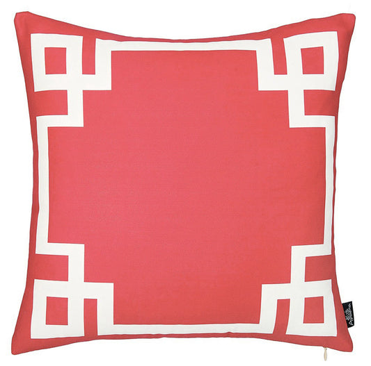 18" Red and White Throw Pillow Cover