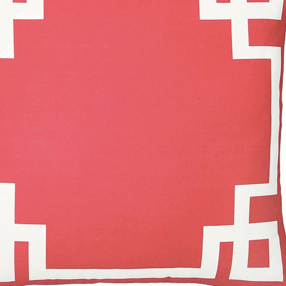 18" Red And White Fabric Throw Pillow Cover