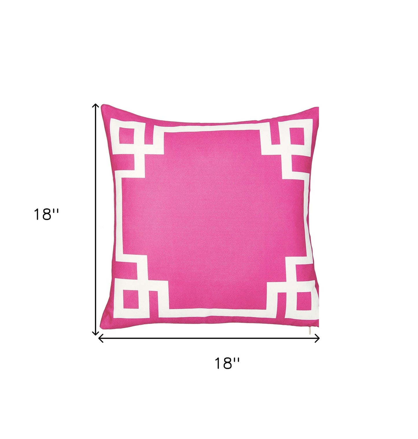 18" Pink and White Throw Pillow Cover