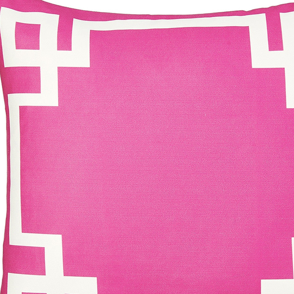 18" Pink and White Throw Pillow Cover