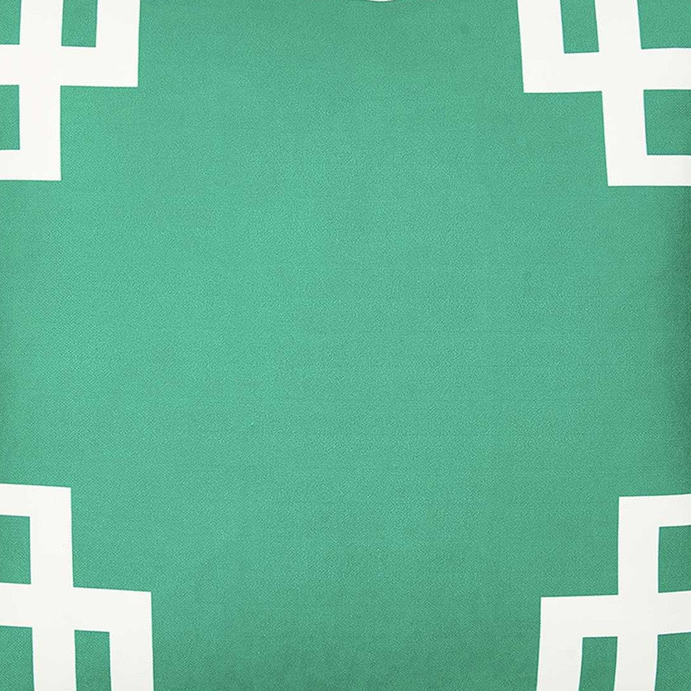 Grass Green And White Geometric Decorative Throw Pillow Cover