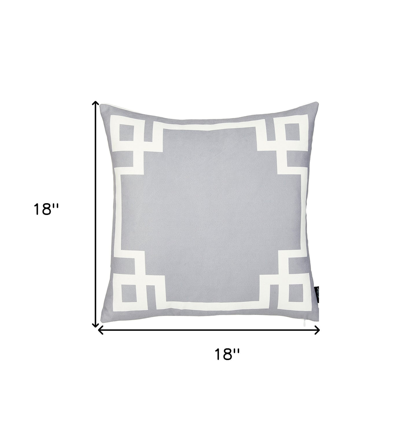 18" Light Grey And White Geometric Decorative Throw Pillow Cover