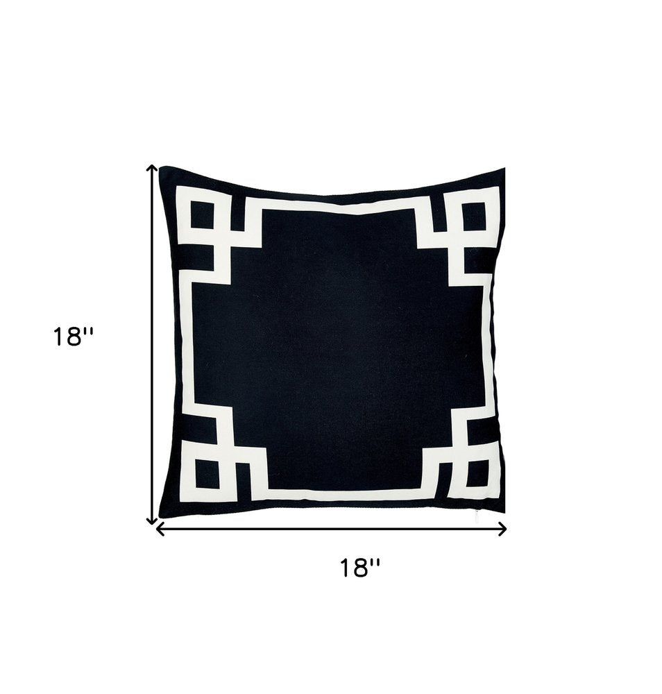 18" Black and White Throw Pillow Cover