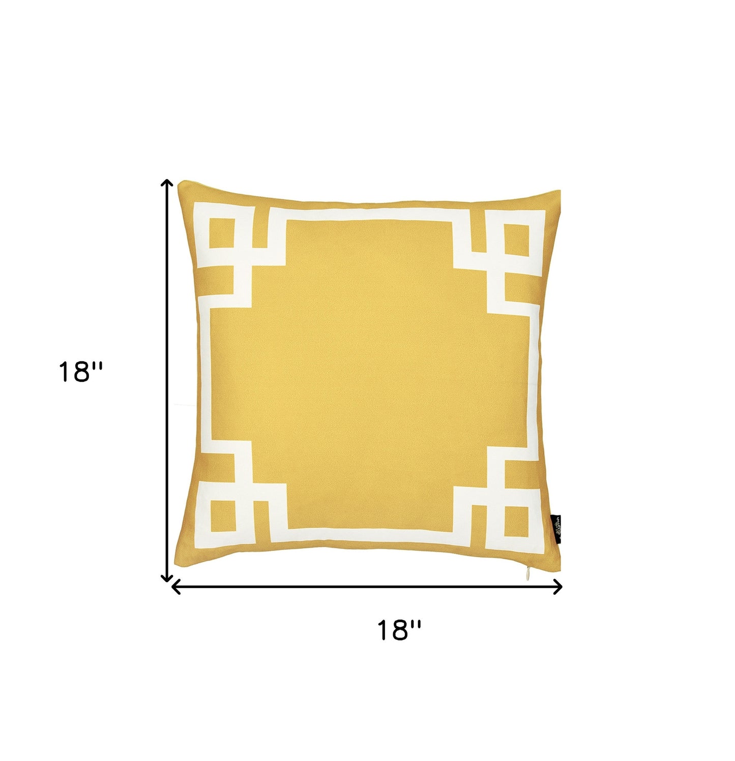 18" Yellow and White Throw Pillow Cover