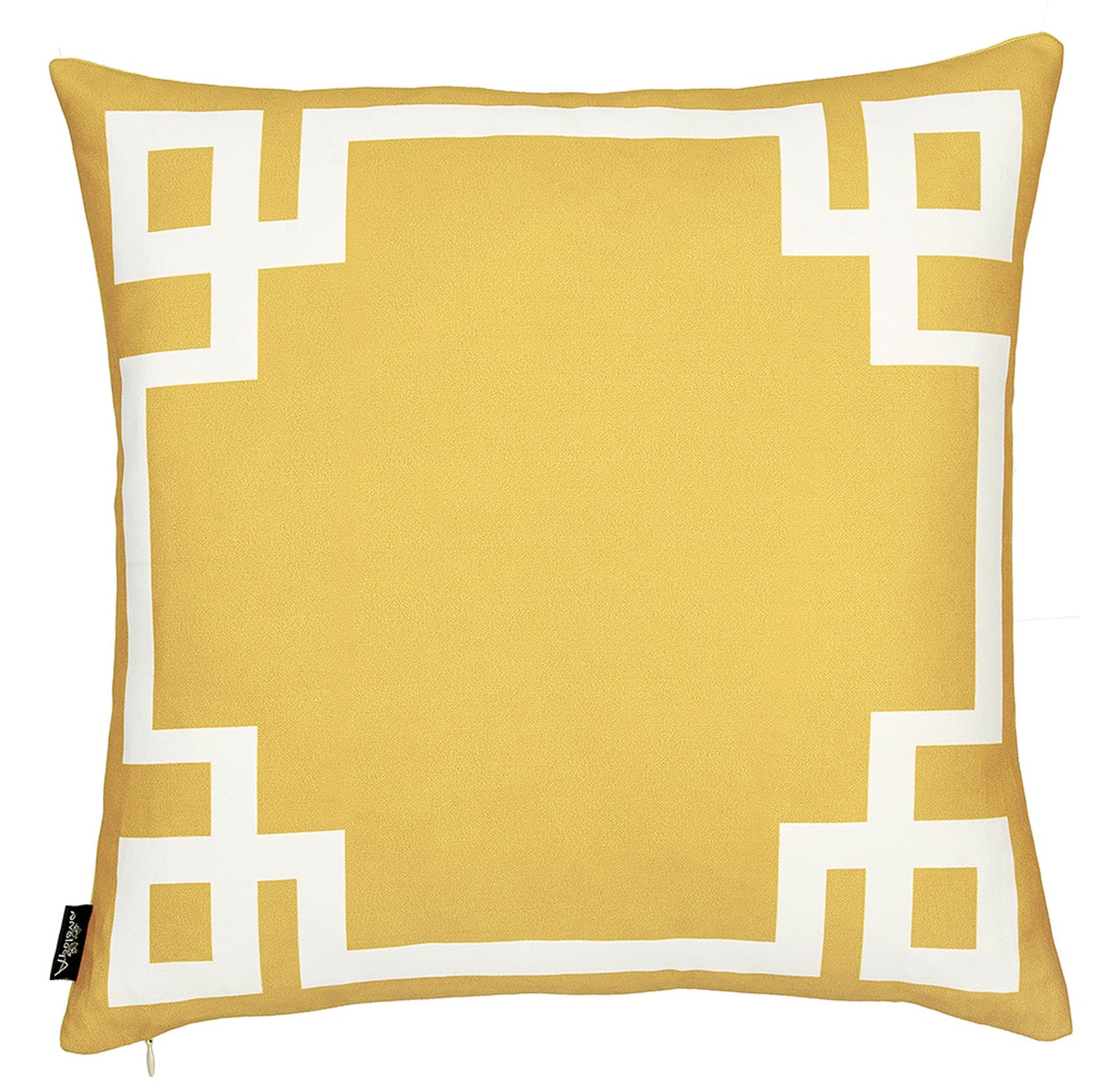 18" Yellow and White Throw Pillow Cover